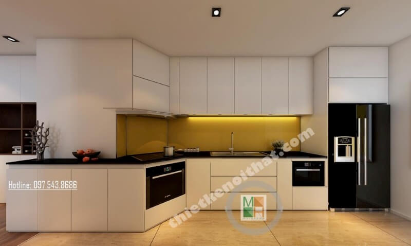 tủ bếp màu trắng