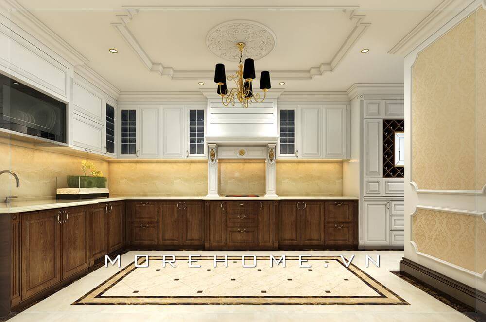 tủ bếp màu trắng