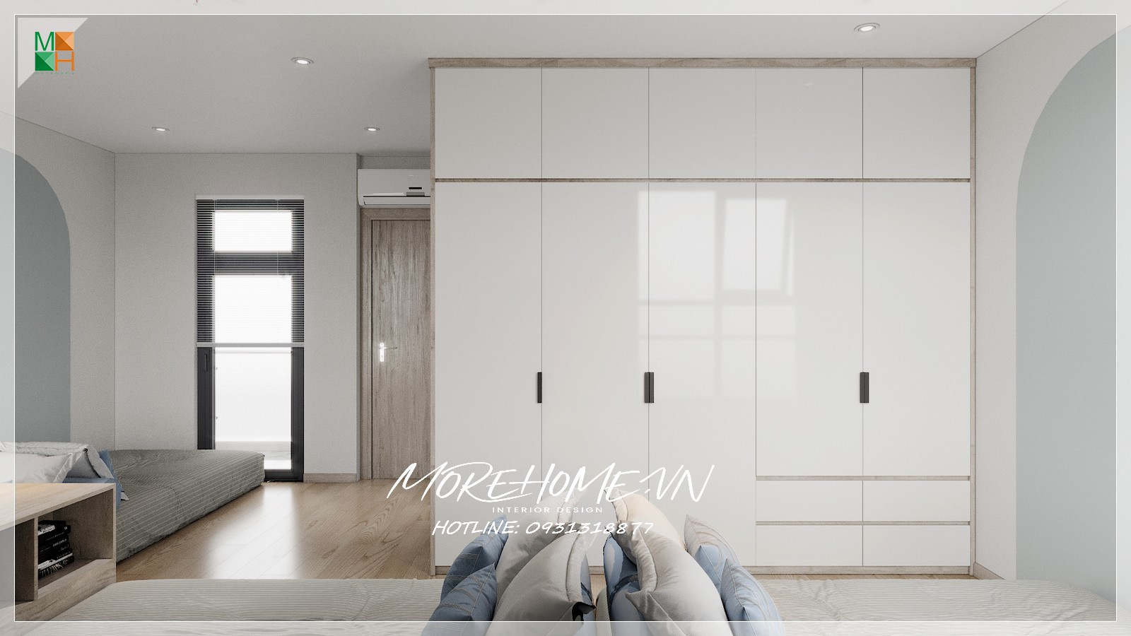 tủ quần áo gỗ công nghiệp 5 cánh