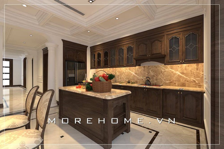 Tủ bếp gỗ tự nhiên