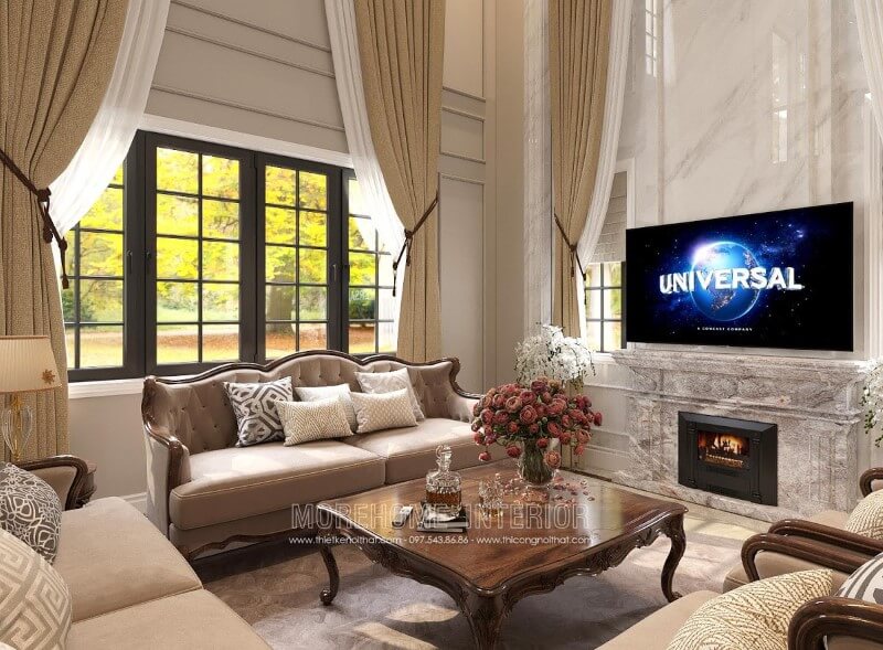 Thiết kế nội thất nhà ở màu vàng hợp phong thủy