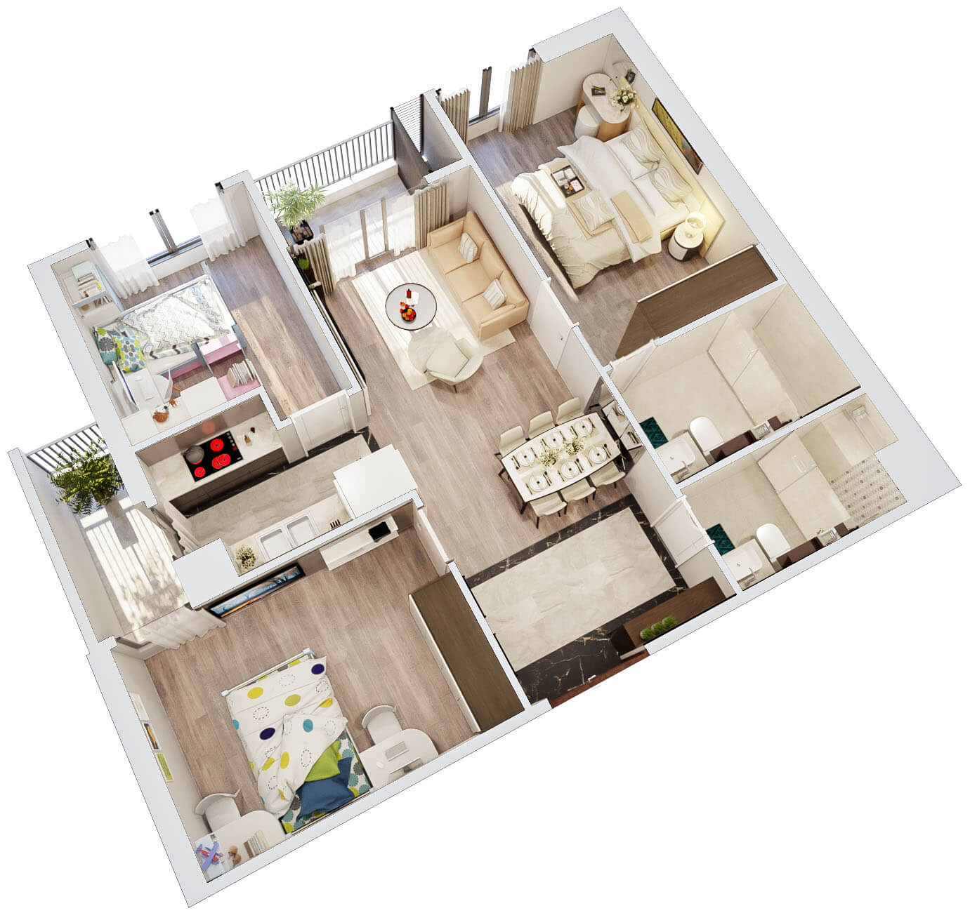 Thiết kế nội thất căn hộ chung cư Imperia Sky Garden Thiết kế nội thất căn hộ chung cư Imperia Sky Garden