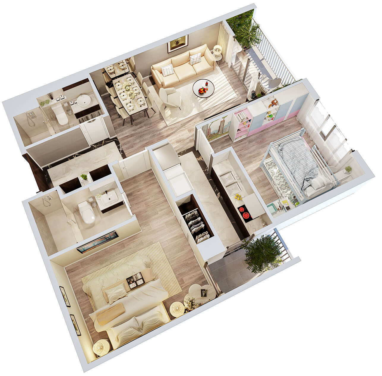 Thiết kế nội thất căn hộ chung cư Imperia Sky Garden Thiết kế nội thất căn hộ chung cư Imperia Sky Garden