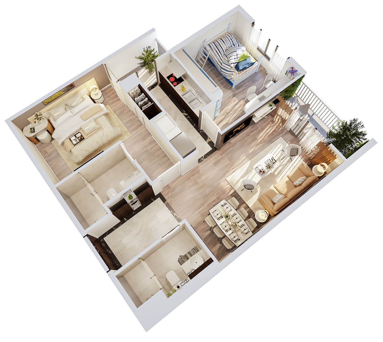 Thiết kế nội thất căn hộ chung cư Imperia Sky Garden Thiết kế nội thất căn hộ chung cư Imperia Sky Garden