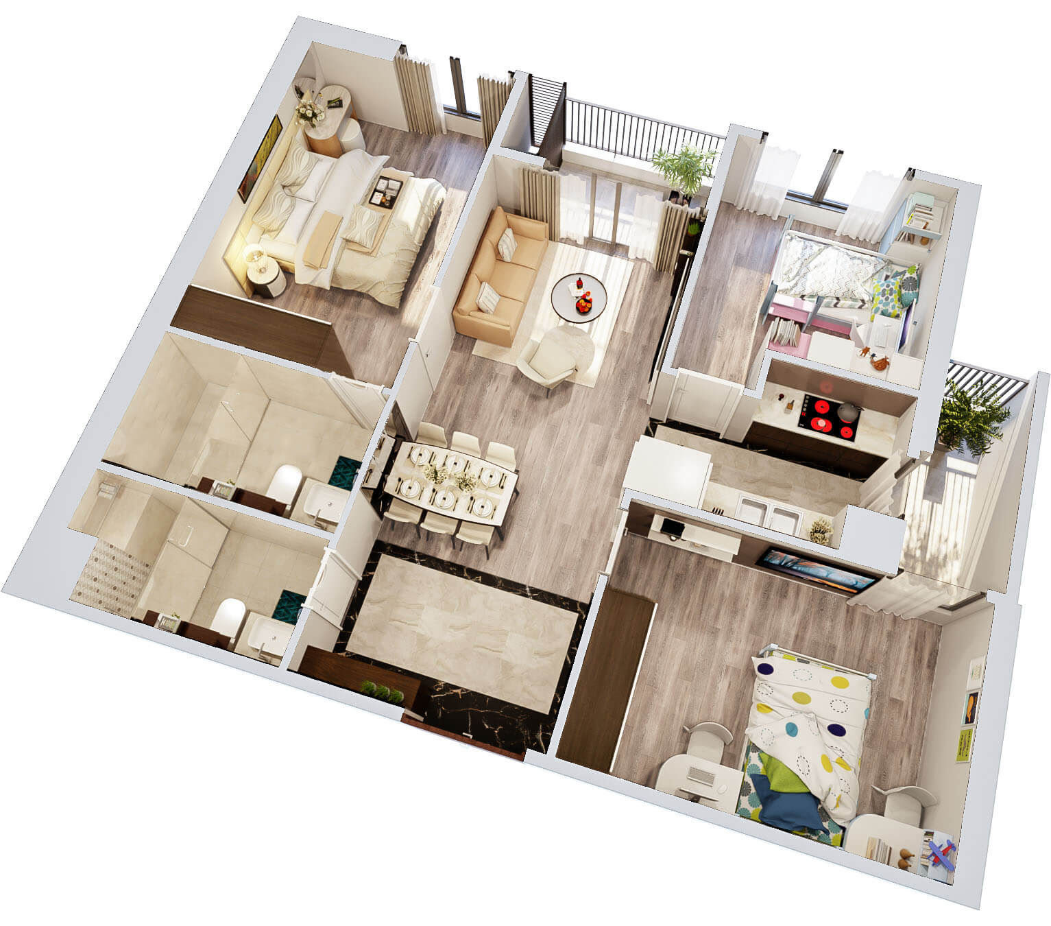 Thiết kế nội thất căn hộ chung cư Imperia Sky Garden Thiết kế nội thất căn hộ chung cư Imperia Sky Garden