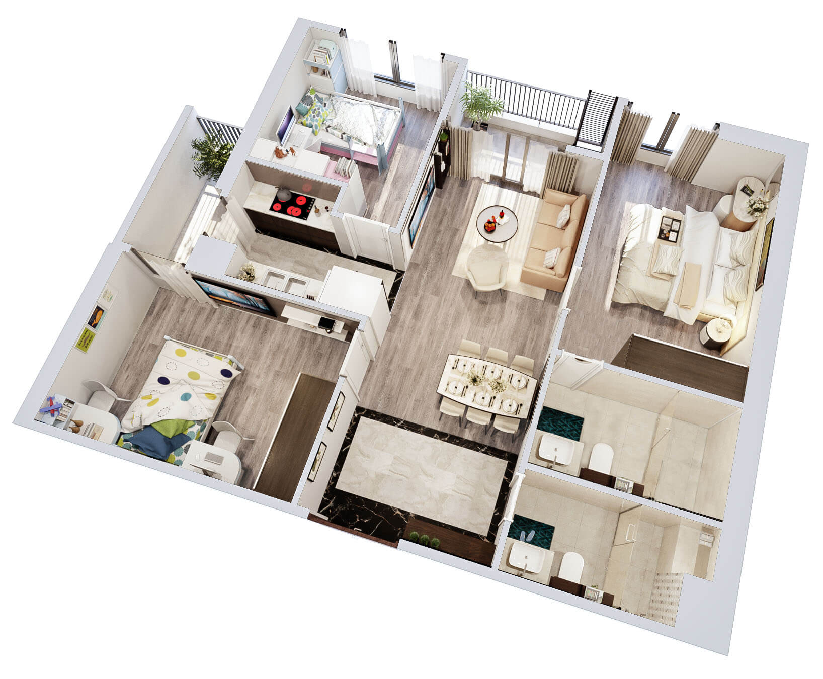 Thiết kế nội thất căn hộ chung cư Imperia Sky Garden Thiết kế nội thất căn hộ chung cư Imperia Sky Garden