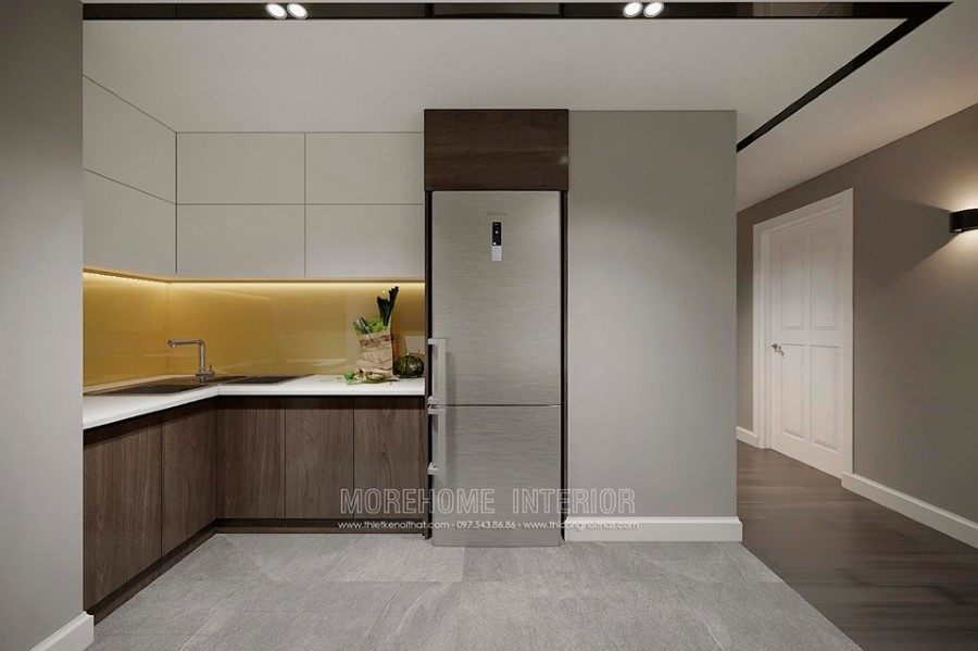 Kính ốp bếp màu vàng chanh