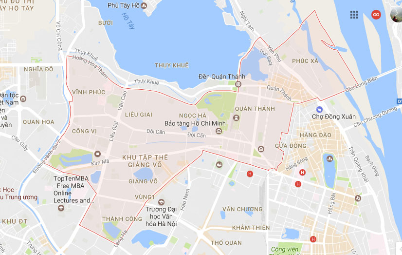 Các phường trực thuộc quận Ba Đình