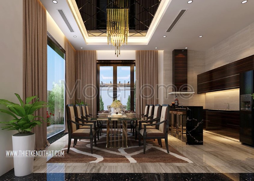 Bàn ghế ăn gỗ óc chó cao cấp
