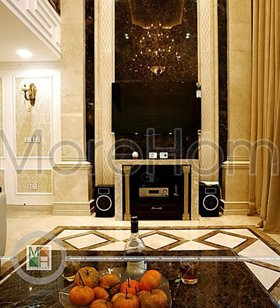 Đá tự nhiên ốp tường phòng khách