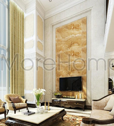 Đá tự nhiên ốp tường phòng khách