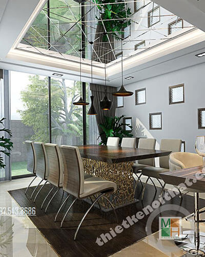 Gương ghép ô trang trí