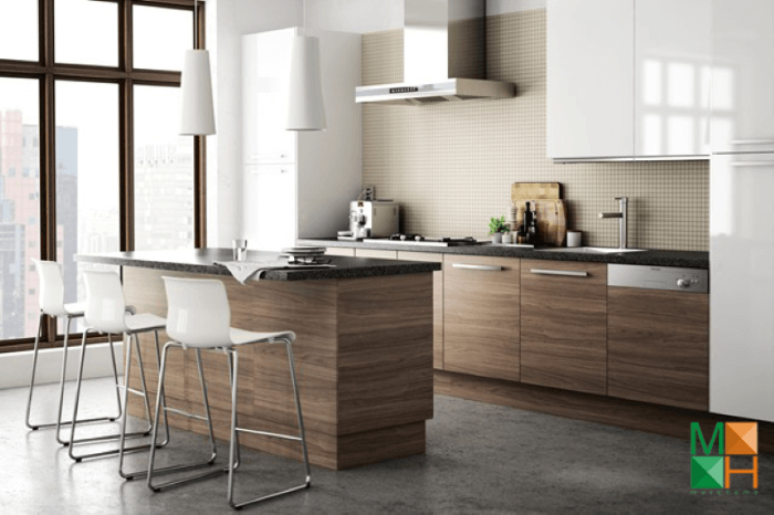 Tủ bếp gỗ veneer