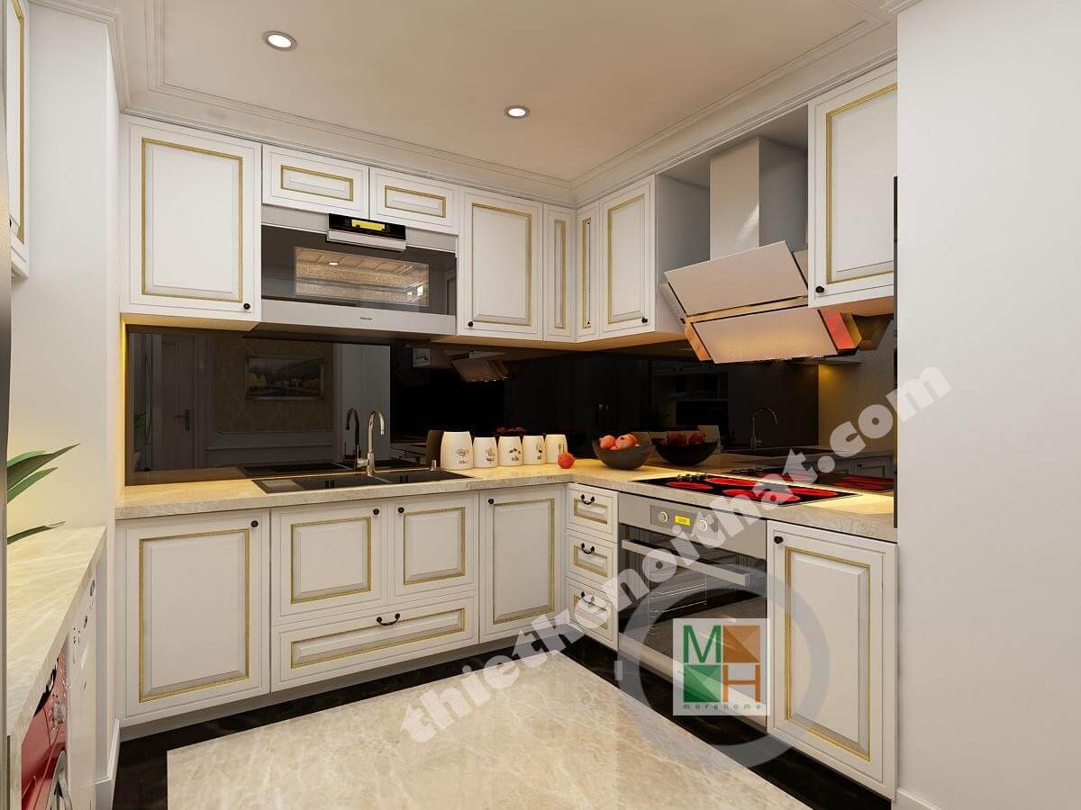 Kính màu ốp bếp