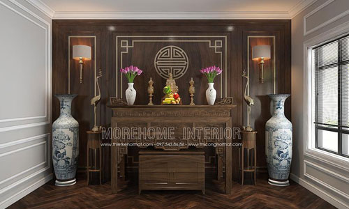 Thi công nội thất phòng thờ biệt thự