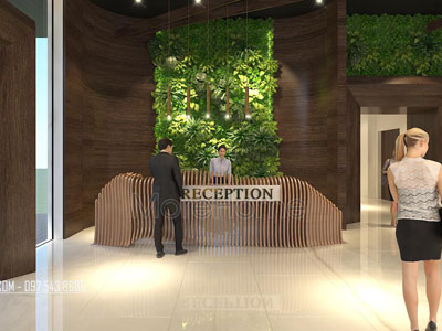Thi công sảnh lễ tân văn phòng