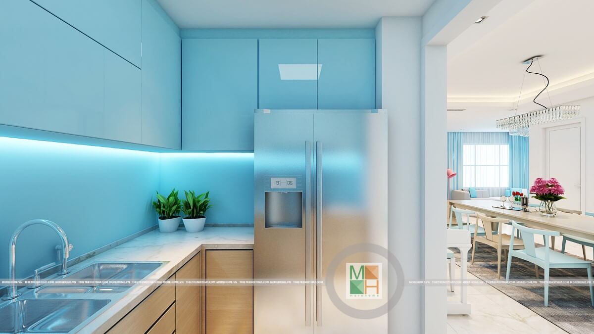 Kính màu ốp bếp